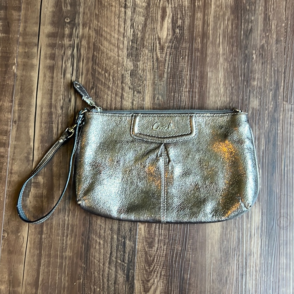 Coach Wristlet Metallic